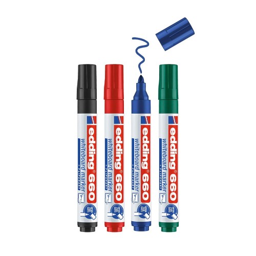 Marcador Quadros Brancos Edding 660 1,5-3mm 4 Cores 4un