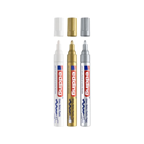 Marcador Grosso Edding 750 2-4mm 3 Cores 3un