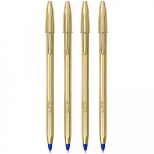 Esferográfica BIC Edição Especial Azul 1mm Dourado 4un