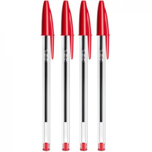 Esferográfica BIC Cristal Ball Point Vermelho 1mm 4un