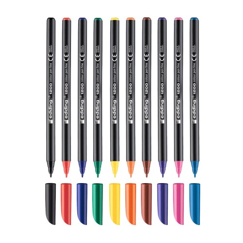 Marcador Médio Edding 1200 1mm 10 Cores 10un