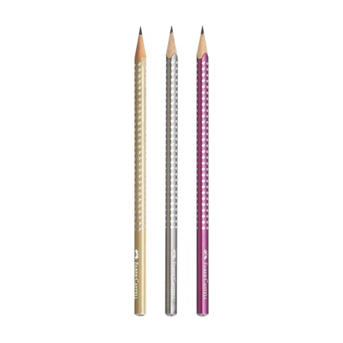 Lápis Grafite 1B Faber-Castell Sparkle Blister 3un
