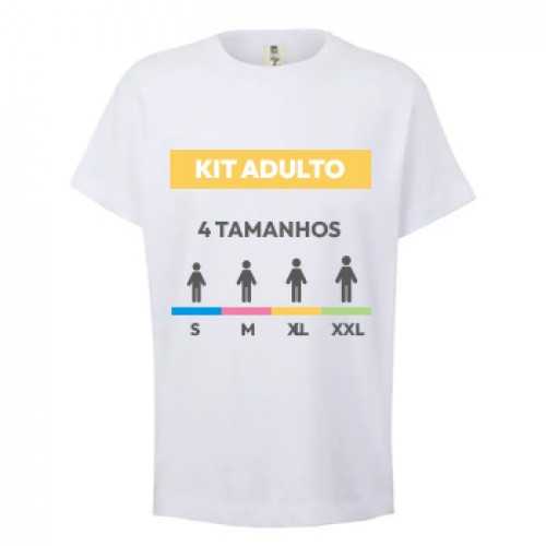 Kit Amostra - T-Shirt Adulto Branco Vários Tamanhos 5un