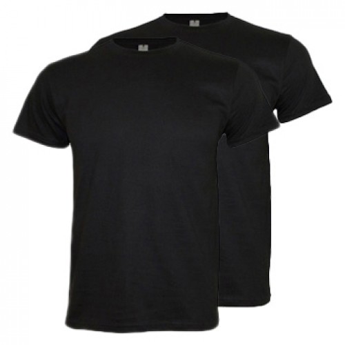 T-Shirt Adulto Algodão 155g Preto Tamanho XL Pack 2un