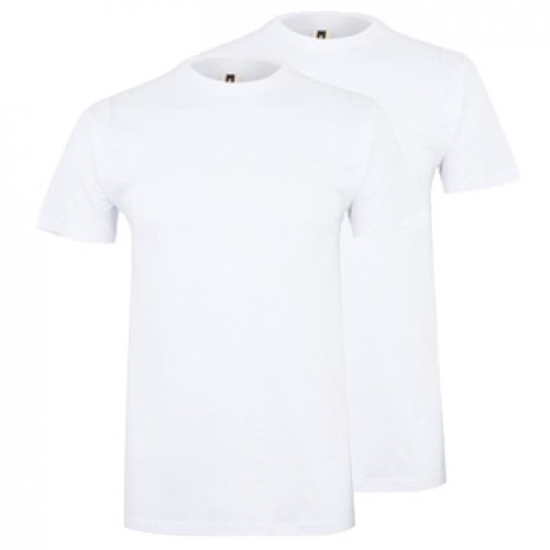T-Shirt Adulto Algodão 155g Branco Tamanho XXL Pack 2un