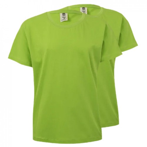 T-Shirt Criança Algodão 155g Lima Tamanho 7/8 Pack 2un