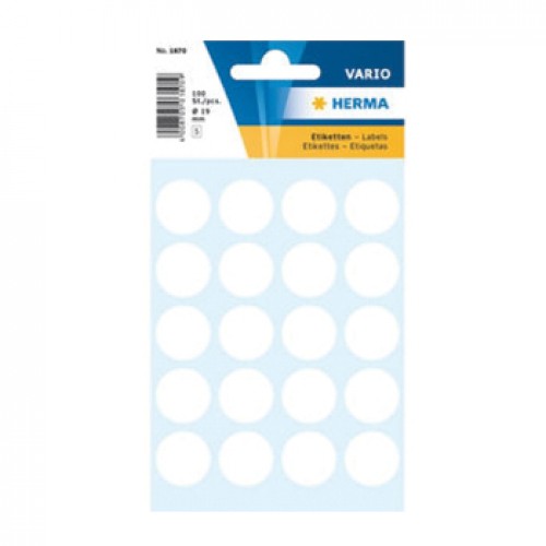 Etiquetas Redondas 19mm Branco Herma1870 100un