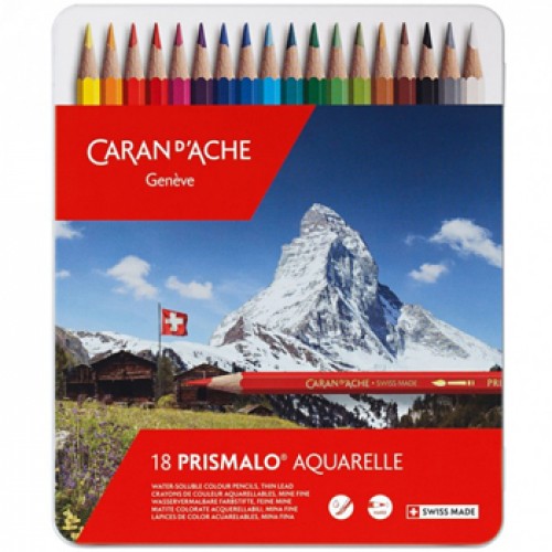 Lápis Cor Aguarelável 18un Cx Metal Caran DAche Prismalo