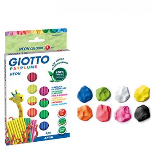 Plasticina 8 Cores Neon Patplume Giotto 8x33g