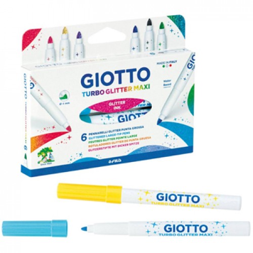 Marcador Feltro Giotto Turbo Maxi Glitter 6 Cores