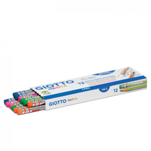 Lápis Carvão Nº2-HB Giotto Matita c/Borracha Cx 12un