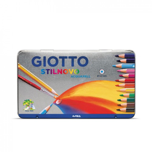 Lápis Cor Aguarelável 12un Cx Metal Giotto Stilnovo 18cm