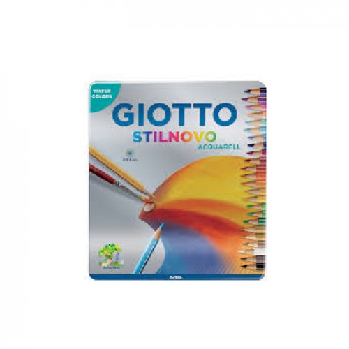 Lápis Cor Aguarelável  24un Cx Metal Giotto Stilnovo 18cm