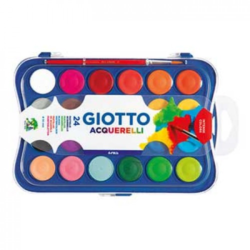 Conjunto Aguarelas 24 Cores 30mm + Pincel Giotto