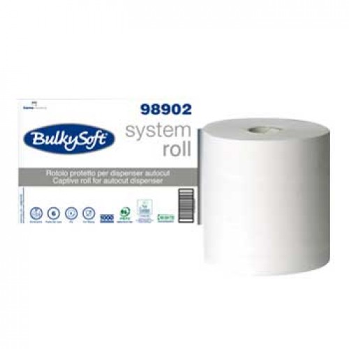 Rolo Toalhas Mão AutoCorte 250mx21cm 2Fls BulkySoft 6un