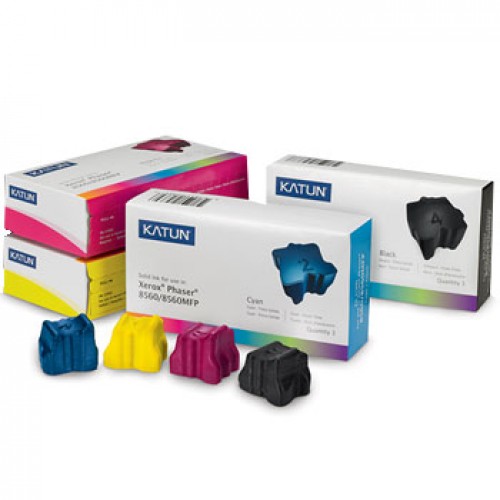 Pack Tinta Sólida Compatível Xerox Amarelo 3000 Pág. 3un