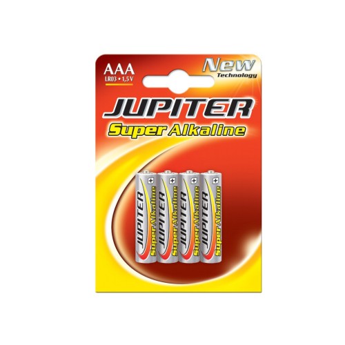 Pilhas AAA LR03 Alcalinas 1.5V 1100mAh Jupiter 4un