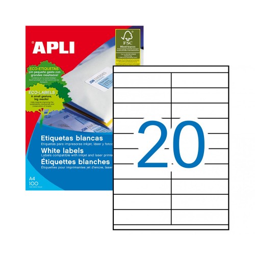 Etiquetas 105x029mm 100Fls 01299 Apli 2000un