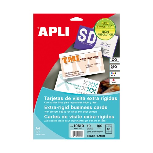 Cartões Visita 89x51mm 250g InkJet-Laser Matte 10Fls 100un