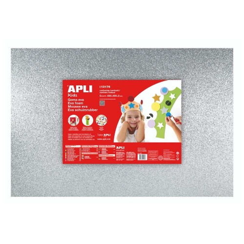 Placa de Cor Musgami Prata Purpurinas 40x60cm 2mm 3Fls