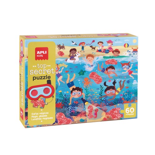 Jogo Educativo Puzzle Apli Praia Secreta 60 Peças