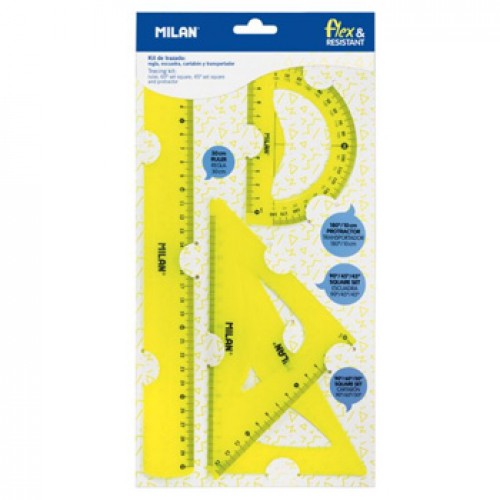 Conjunto Geometria Flexível Amarelo Milan 4 Peças