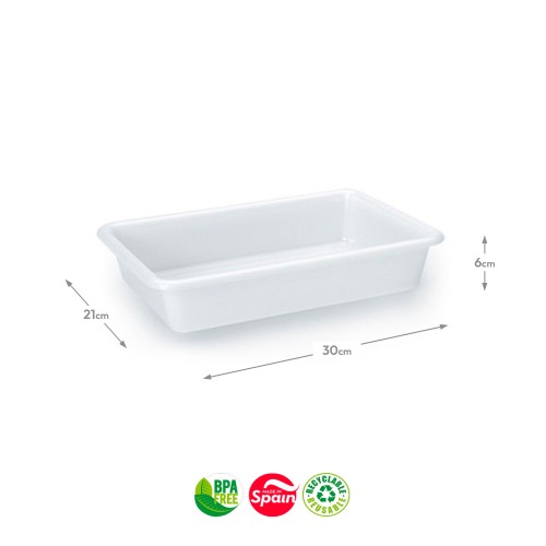 Tabuleiro Hotelaria 30x21x6cm 2L Branco