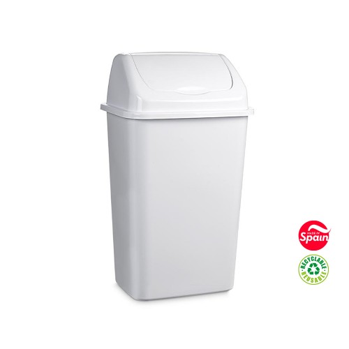 Contentor 15L Plástico c/Tampa Basculante Branco