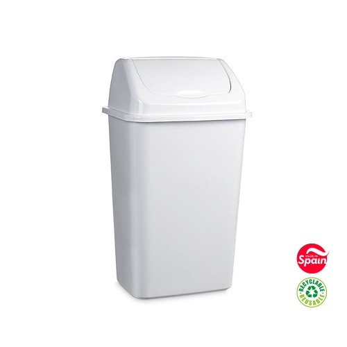 Contentor 09L Plástico c/Tampa Basculante Branco