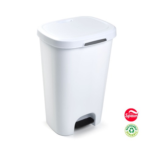 Contentor 50L Plástico c/Pedal Branco