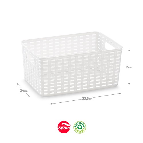 Caixa Arrumação Rattan Nº3 10L Branco