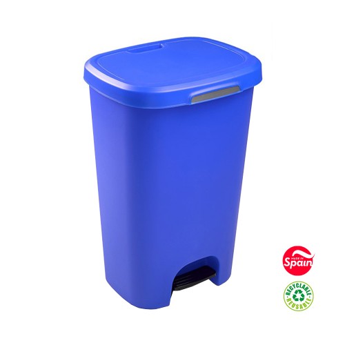 Contentor 50L Plástico c/Pedal Azul