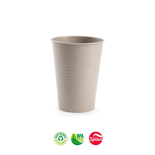 Copos 360ml Plástico Reutilizável Bege 1un