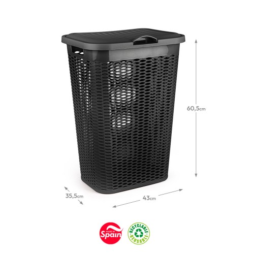 Cesto Roupa 51L Preto