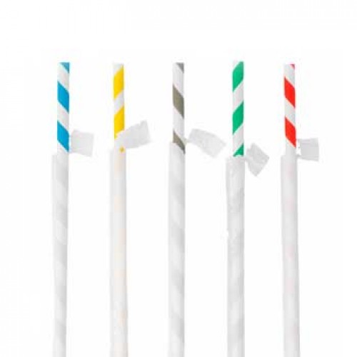 Palhinhas 21cmx6mm Papel Riscas Sortido 250un