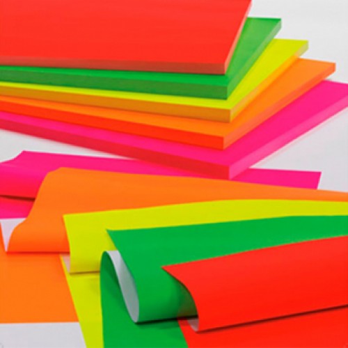 Papel Fluorescente 50x65cm Vermelho Rolo 25 Folhas