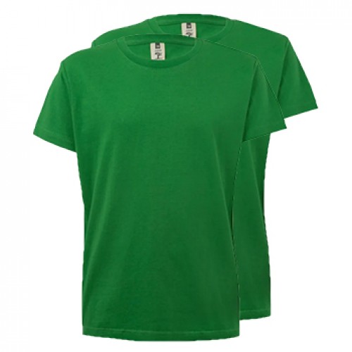 T-Shirt Criança Algodão 155g Verde Kelly Tamanho 7/8 Pack2