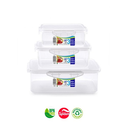 Caixas Herméticas 600 a 2000ml 3un