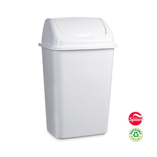 Contentor 50L Plástico c/Tampa Basculante Branco