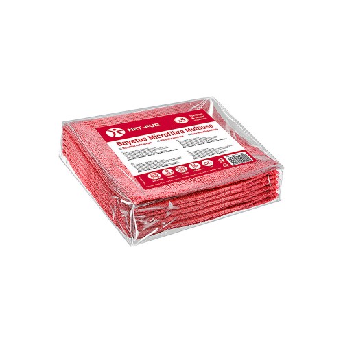 Pano Microfibra Terry 35x38cm 240g Vermelho Pack 5un