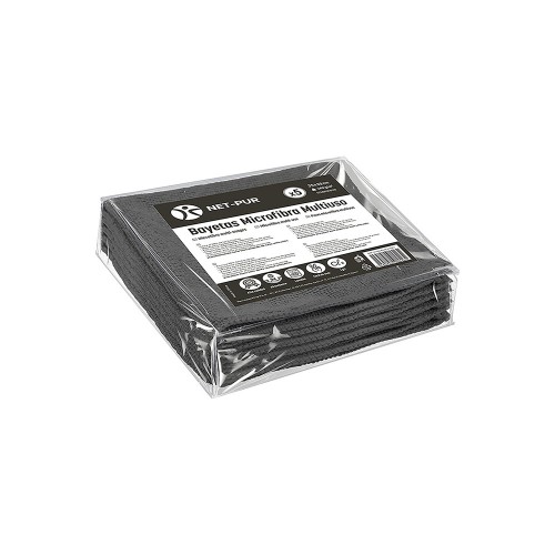 Pano Microfibra Terry 35x38cm 240g Preto Pack 5un