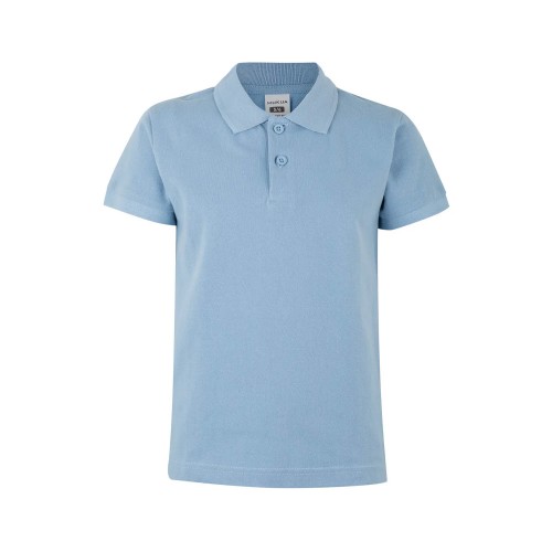 Polo Criança Manga Curta Algodão 210g Azul Claro Tamanho 3/4