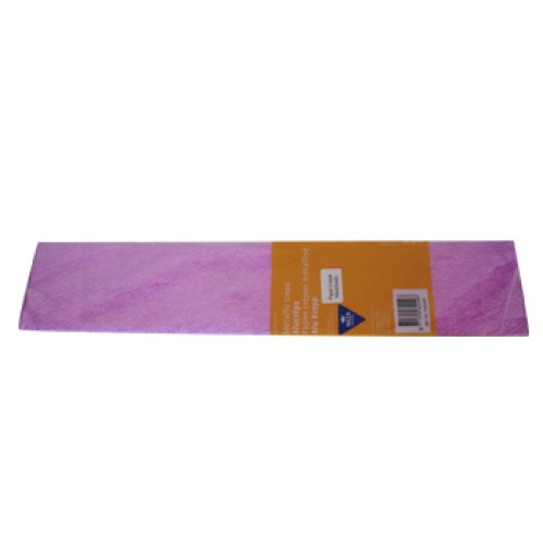 Papel Crepe Rosa Metalizado 50x150cm Rolo