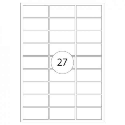 Etiquetas 063,5x029,6mm 25Fls Transparente Mate 675un