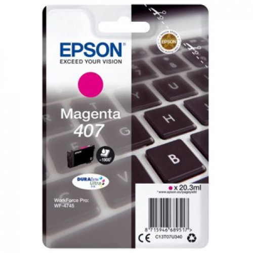 Tinteiro Epson 407 Magenta C13T07U340 20,3ml 1900 Pág.