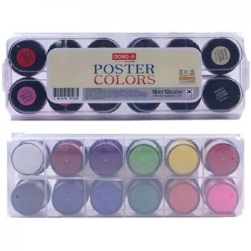 Guache Pastilha 15ml Poster Color 12 Cores