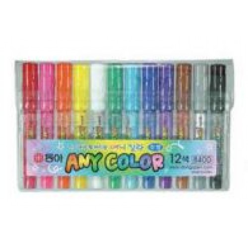 Marcador Grosso Any-Color 12 Cores Pvc Set